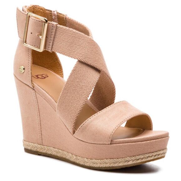 Ugg 9.5 Peach Rope Wedge - Picture 1 of 8